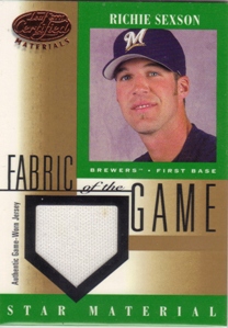 2001 Leaf Certified Materials Fabric of the Game #85BA Richie Sexson