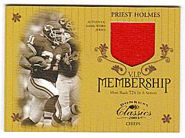 2003 Donruss Classics Membership VIP Jerseys #M9 Priest Holmes/300