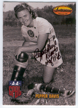 1993 Ted Williams Pepper Davis Autographed Card Grand Rapids Chicks AAGPBL