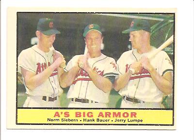 1961 Topps #119 A's Big Armor/Norm Siebern/Hank Bauer/Jerry Lumpe