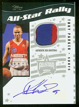 2006-07 Topps Big Game All-Star Rally Relics Patches Autographs #TP Tony Parker
