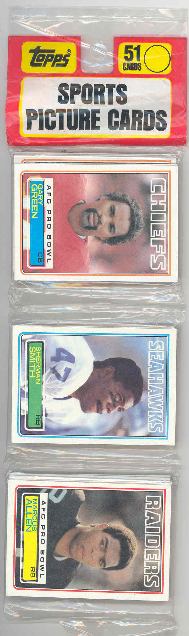 1983 Topps #294 Marcus Allen Raiders Rookie in a Sealed Rack Pack RARE 