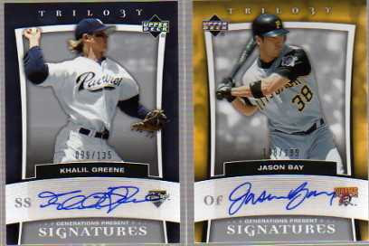 2005 Upper Deck Trilogy Generations Present Signatures Silver #GR Khalil Greene/135