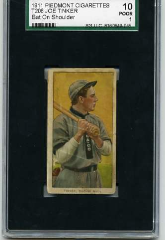 1909-11 T206 #488 Joe Tinker Bat on Shoulder