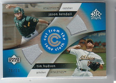 2005 Reflections Cut From the Same Cloth Dual Jersey Blue #KH Jason Kendall/Tim Hudson