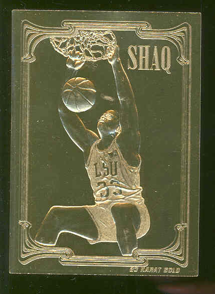 1994 Classic #1 Shaquille O'Neal 23KT Gold LSU Tigers Heat RARE
