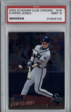 2000 Stadium Club Chrome Baseball #16 Chipper Jones Mint PSA 9 NICE!!