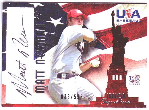 2006-07 USA Baseball Signatures Black #24 Matt Newman