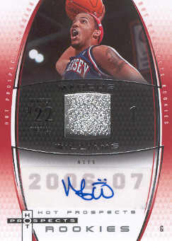 2006-07 Fleer Hot Prospects #78 Marcus Williams JSY AU RC