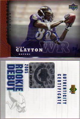 2005 Upper Deck Rookie Predictor Autographs #209 Mark Clayton/25