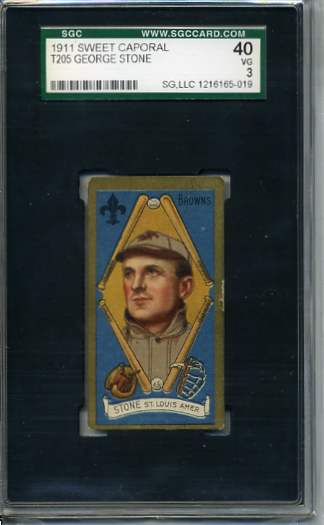1911 T205 Gold Border #183 George Stone