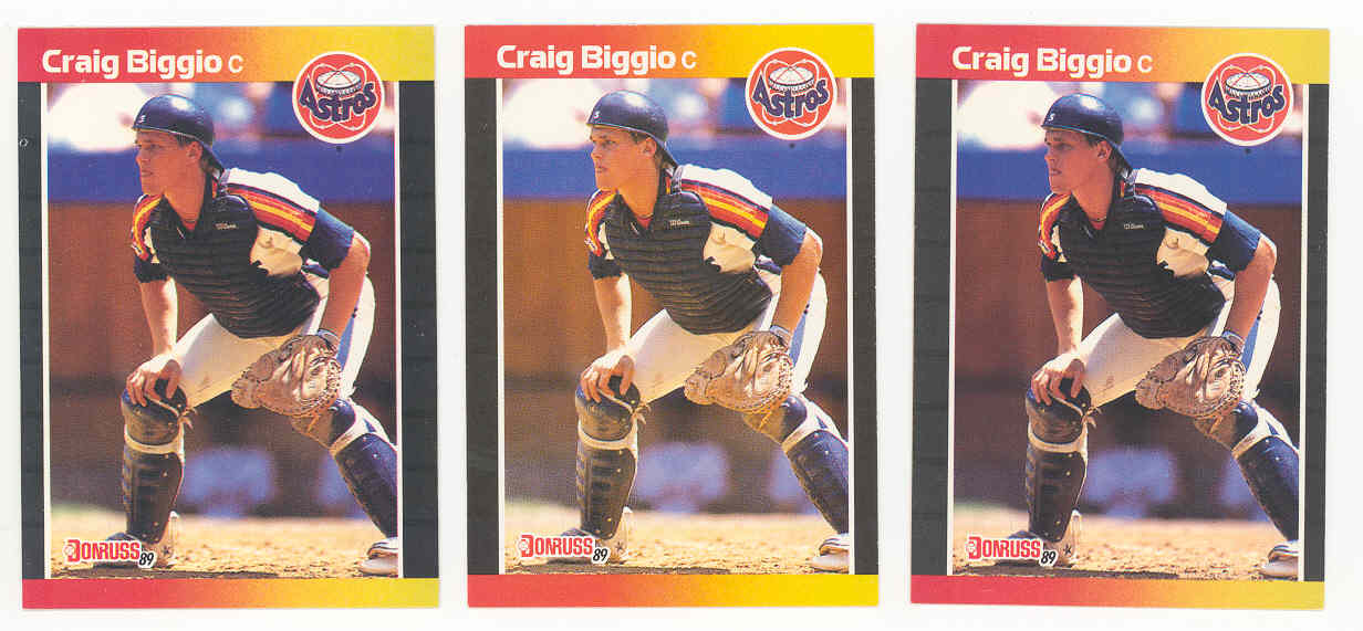 (3) 1989 Donruss #561 Craig Biggio Houston Astros Rookie 3000 Hits 