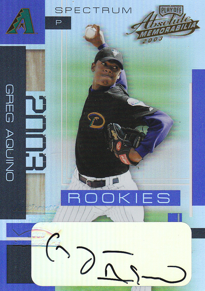 2003 Absolute Memorabilia Spectrum Signatures #154 Greg Aquino ROO/250