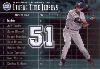 2003 Upper Deck Lineup Time Jerseys #IS Ichiro Suzuki