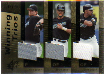 2007 SPx Winning Trios Gold #WT33 A.J. Burnett/Alex Rios/Vernon Wells