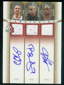 2006-07 SP Authentic Autographed Jerseys Triple #KCJ Jason Kidd/Richard Jefferson/Vince Carter