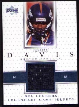 2000 Upper Deck Legends Legendary Jerseys #LJ-TD, Terrell Davis