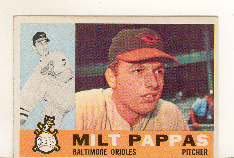 1960 Topps #12 Milt Pappas front image