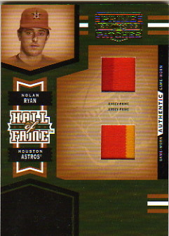 2005 Prime Patches Hall of Fame Materials Double Swatch Prime #1 Nolan Ryan Jsy-Jsy/15