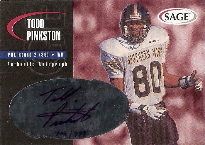2000 SAGE Autographs Red #A33 Todd Pinkston/999
