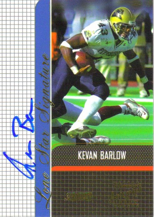 2001 Stadium Club Lone Star Signatures #LSKB Kevan Barlow 9