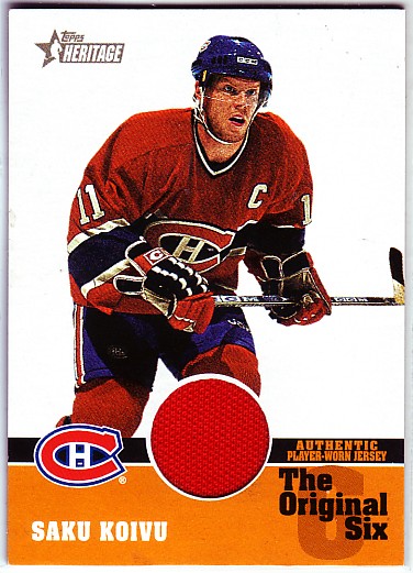 2000-01 Topps Heritage Original Six Relics #OSJSK Saku Koivu J