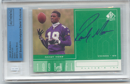 1998 SP Authentic Player's Ink Green #RM Randy Moss