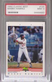 1992 Classic Best #155 Manny Ramirez Minor League PSA Mint 9 ROOKIE Kinston INDIANS!!