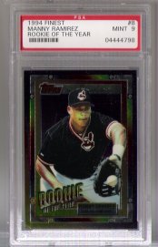 1994 Finest Rookie Of The Year #8 Manny Ramirez PSA Mint 9 NICE!!