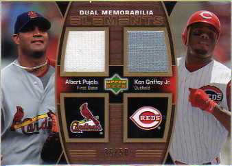2007 Upper Deck Elements Dual Elements Dual Memorabilia #PG Albert Pujols/Ken Griffey Jr.