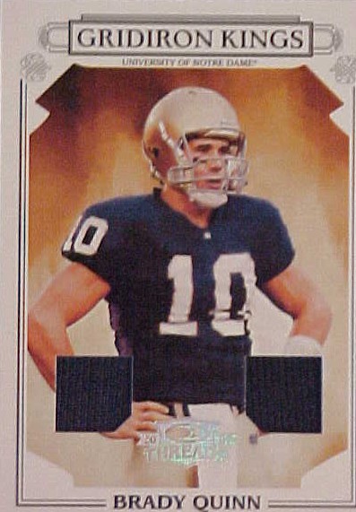 2007 Donruss Threads College Gridiron Kings Materials #14 Brady Quinn