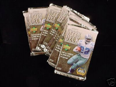2 PACK LOT : 2007 Upper Deck Football Factory Sealed Pack - Retail Version (8 cards per pack)(Random Star Rookies, UD Game Jerseys, and Rookie Memorabilia cards) (Possible Adrian Peterson Rookie)