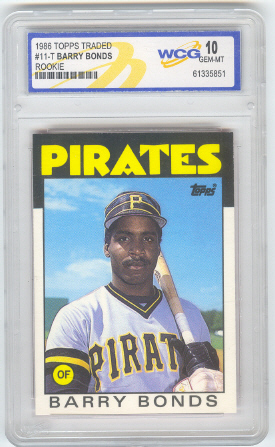 1986 Topps Traded #11T Barry Bonds X RC Graded WCG Gem Mint 10