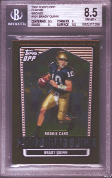 2007 Topps Draft Picks and Prospects Chrome Bronze #101 Brady Quinn RC ROOKIE BGS-8.5 NM-MT+