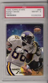 1998 Topps Stars Gold #66 Randy Moss ROOKIE PSA Nm-Mt 8 #1492/1999 NICE!!