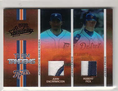 2005 Absolute Memorabilia Team Tandems Swatch Double #56 Juan Encarnacion Jsy-Jsy/Juan Encarnacion Bat-Bat/150