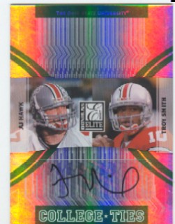 2007 Donruss Elite College Ties Autographs #12 A.J. Hawk/Troy Smith AU/25