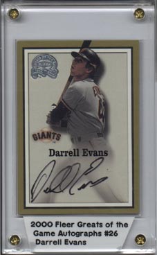 2000 Greats of the Game Autographs #26 Darrell Evans