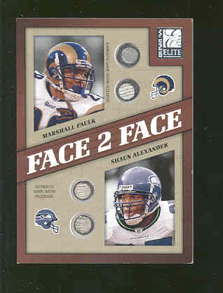 2004 Donruss Elite Face to Face Face Masks #FF8 Marshall Faulk/Shaun Alexander