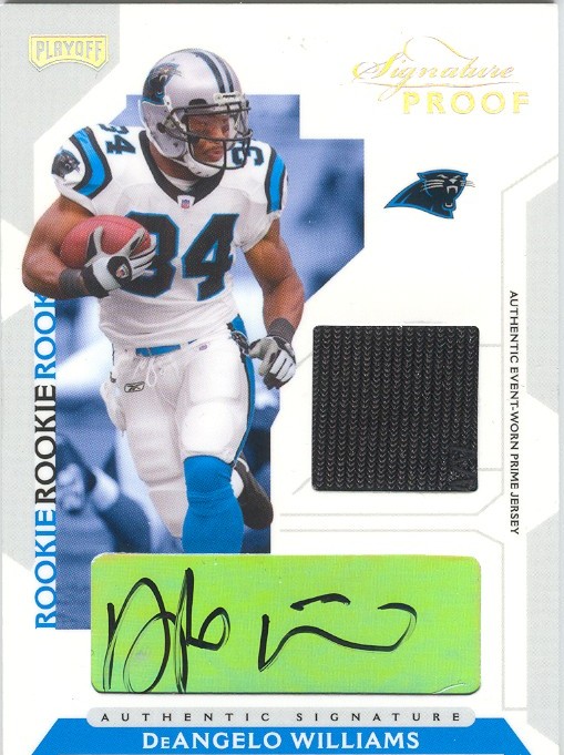 2006 Playoff NFL Playoffs Jersey Signature Proofs Silver #75 DeAngelo Williams/50