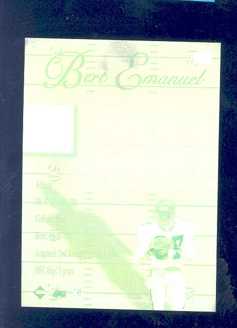 1997 Collector's Edge Printing Plate Green 1/1 Bert Emanuael Falcons 