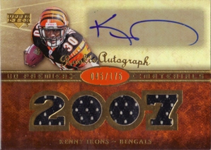 2007 Upper Deck Premier Rookie Autographed Materials Gold #153 Kenny Irons