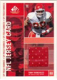 2003 SP Game Used Edition Field Fabrics #TG Tony Gonzalez