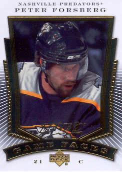 2007-08 Upper Deck MVP Game Faces #GF5 Peter Forsberg