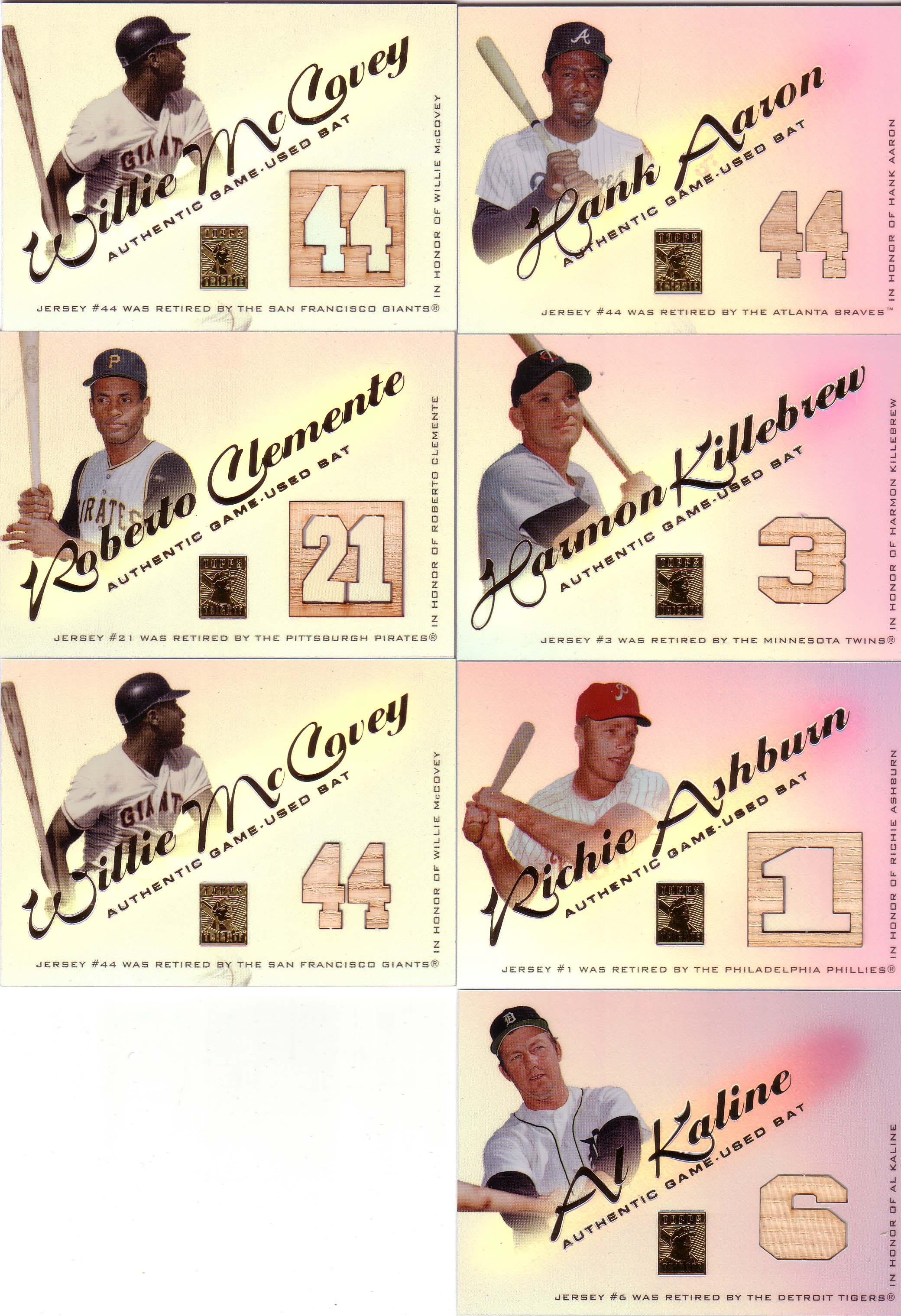 2001 Topps Tribute Game Bat Relics #RBWM Willie McCovey 1
