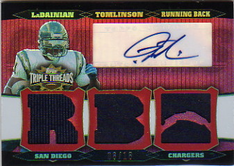2006 Topps Triple Threads Autographed Relic Red #6 LaDainian Tomlinson