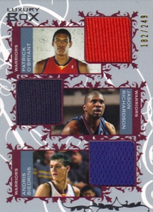 2006-07 Topps Luxury Box Courtside Relics Triple #ORB Patrick O'Bryant/Jason Richardson/Andris Biedrins