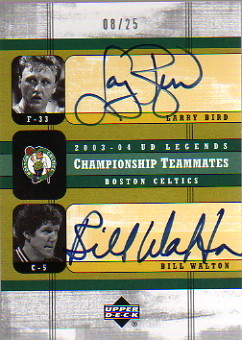 2003-04 Upper Deck Legends Championship Teammates Dual Autographs #BW Larry Bird/Bill Walton