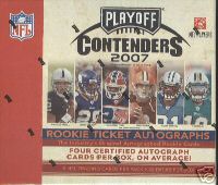 3 BOX LOT : 2007 Playoff Contenders Football Factory Sealed Hobby Box - 4 AUTOGRAPHS ( Possible Adrian Peterson Brady Quinn ) Per Box On Avg. - In Stock Now  front image