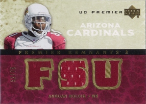 2007 Upper Deck Premier Remnants Triple Gold #PR3AB Anquan Boldin